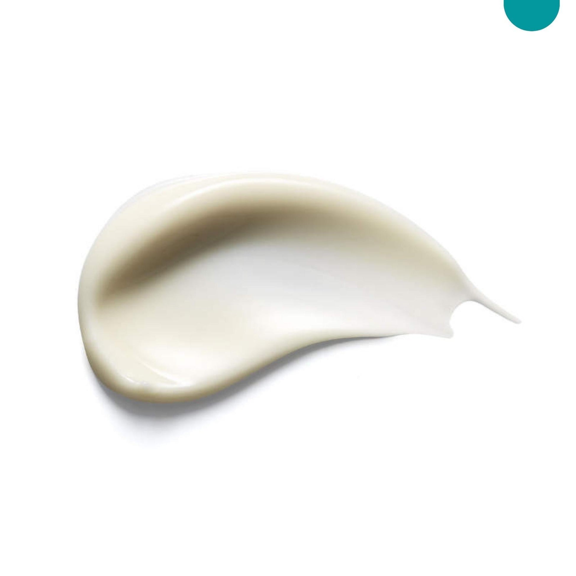 A smooth, creamy, off-white lotion smear on a white background. The texture looks rich and hydrating, suggesting it might be 2.5% Ceramide Face Cream by Modest Beauty designed for skin barrier repair.